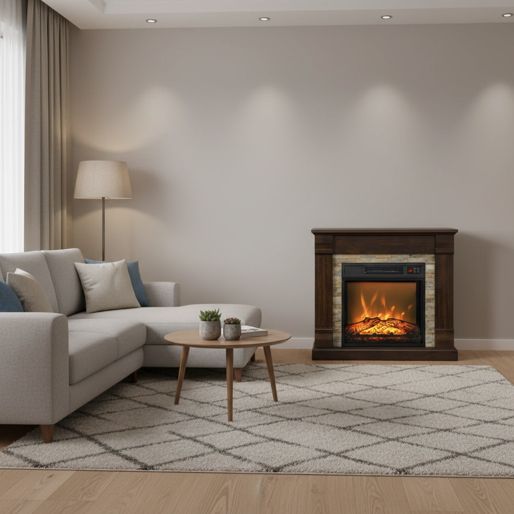 Cheminée Électrique Meuble CAVERA™ - Foyer Design 1800W