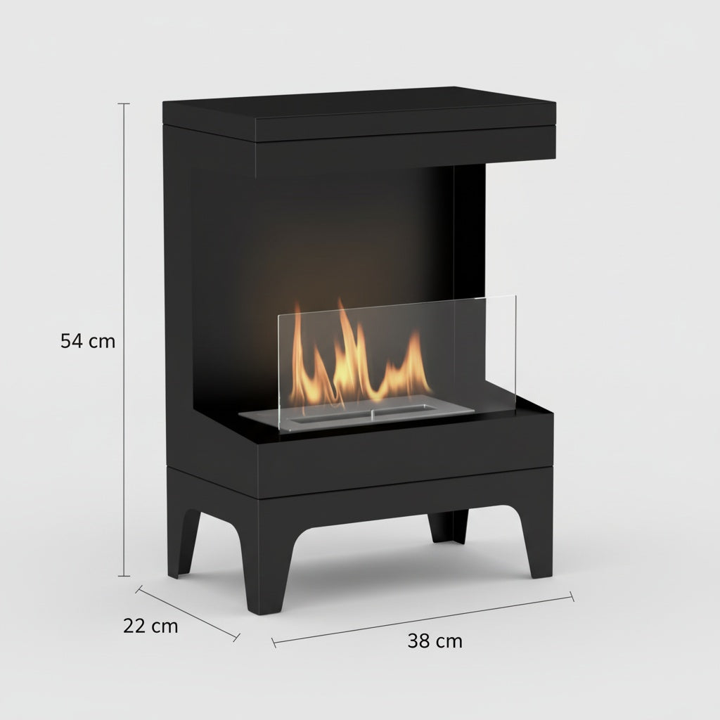 Cheminée Bioéthanol EMBERA™ - Poêle Design Design Noir Élégant