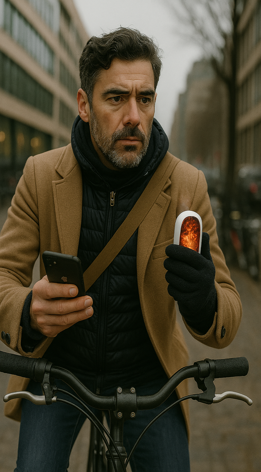 Chauffe main rechargeable USB-C pour le ski, batterie 5h - aspect flamme avec chauffe rapide - 3 niveaux, 2000 mAh lithium