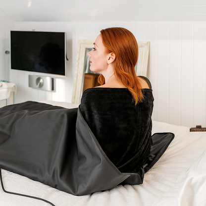 Couverture chauffante infrarouge, sauna maison format sac de couchage 180×80 cm - 30-85 °C, arrêt auto, 220 V