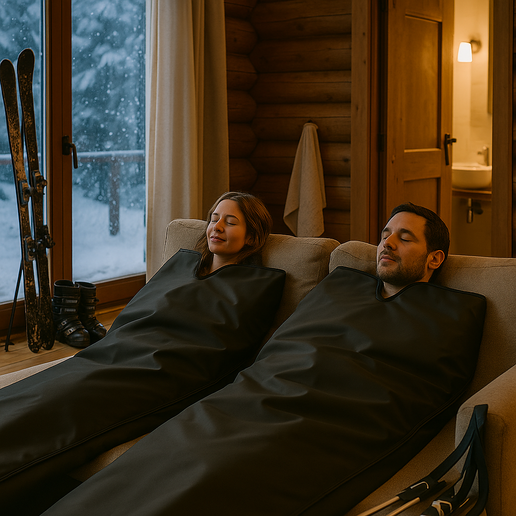 Couverture chauffante infrarouge, sauna maison format sac de couchage 180×80 cm - 30-85 °C, arrêt auto, 220 V