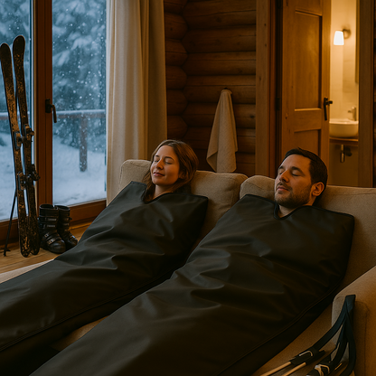 Couverture chauffante infrarouge, sauna maison format sac de couchage 180×80 cm - 30-85 °C, arrêt auto, 220 V