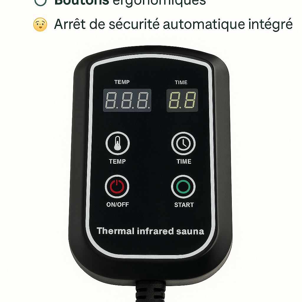 Couverture chauffante infrarouge, sauna maison format sac de couchage 180×80 cm - 30-85 °C, arrêt auto, 220 V