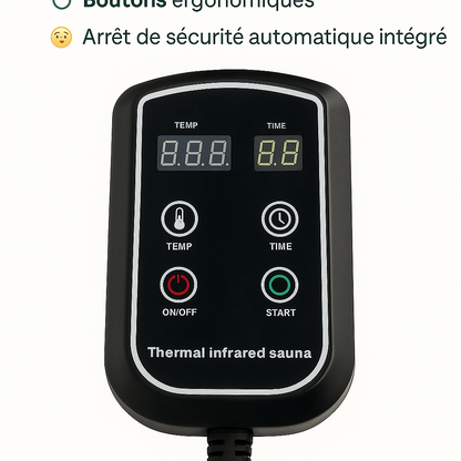 Couverture chauffante infrarouge, sauna maison format sac de couchage 180×80 cm - 30-85 °C, arrêt auto, 220 V
