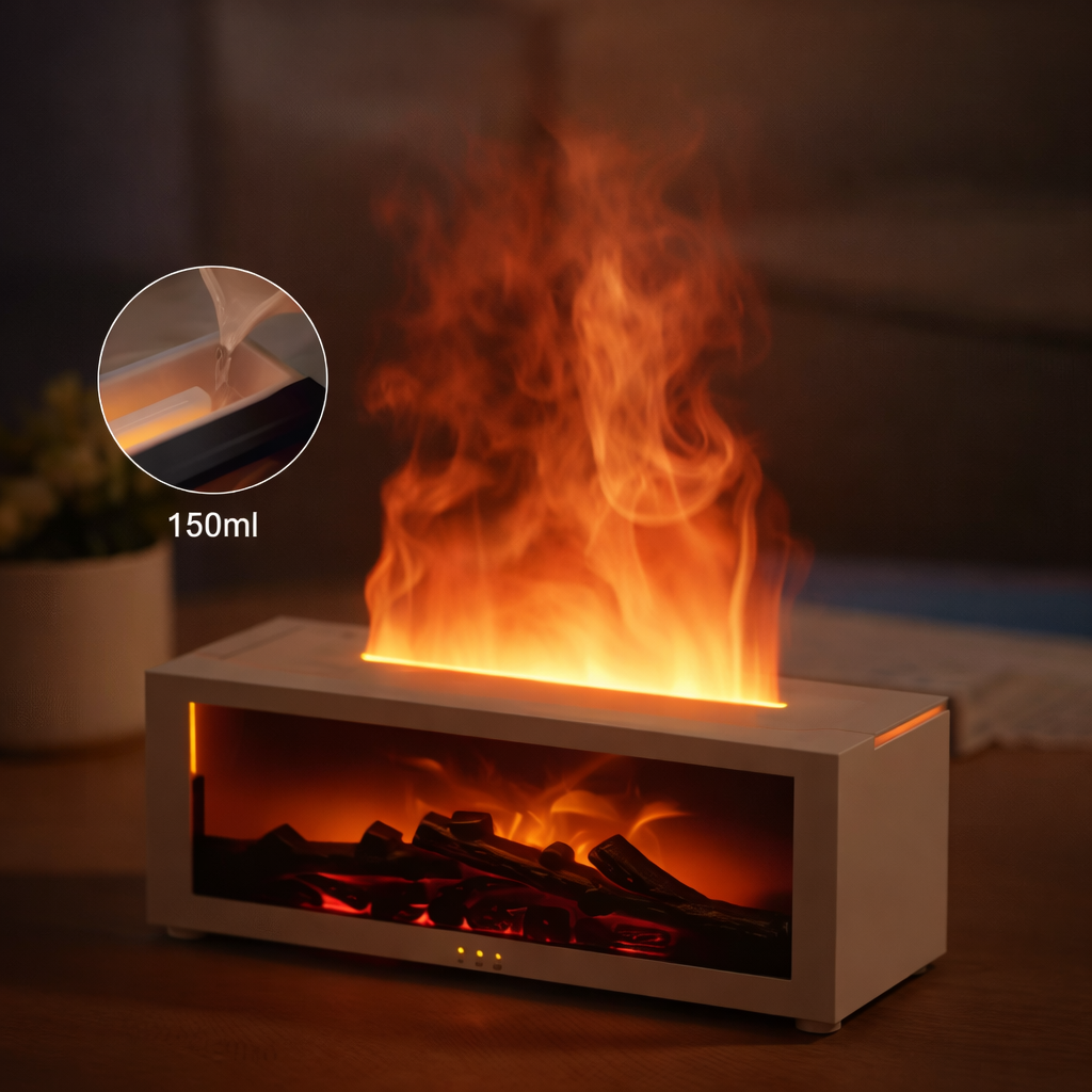 Humidificateur Cheminée Aromatique ARVENA™ — Flamme LED & Diffuseur