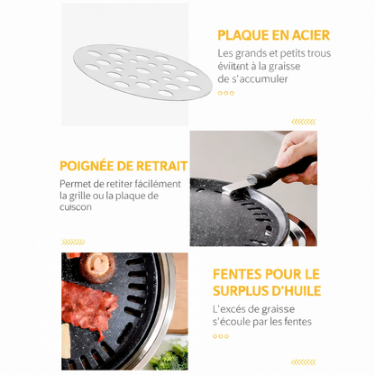 Barbecue Coréen de Table GRAVORA™ - Grill Charbon Portable