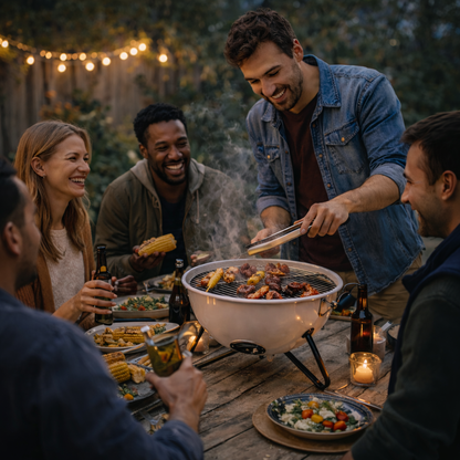 Barbecue Charbon Portable KETTLE Calora - Format Compact 31,5 cm avec Couvercle