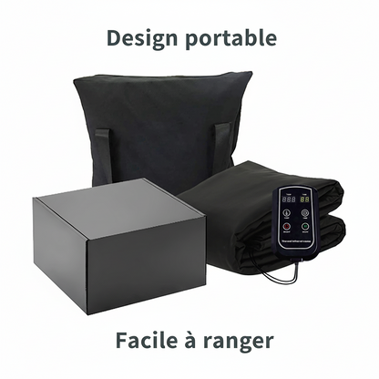 Couverture chauffante infrarouge, sauna maison format sac de couchage 180×80 cm - 30-85 °C, arrêt auto, 220 V