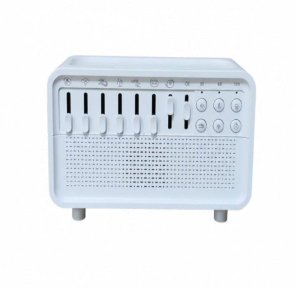 Machine de bruit blanc et humidificateur multifonctions blanc, curseurs visibles