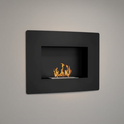 Cheminée Bioéthanol VIRENA™-Murale Encastrable Design Noir