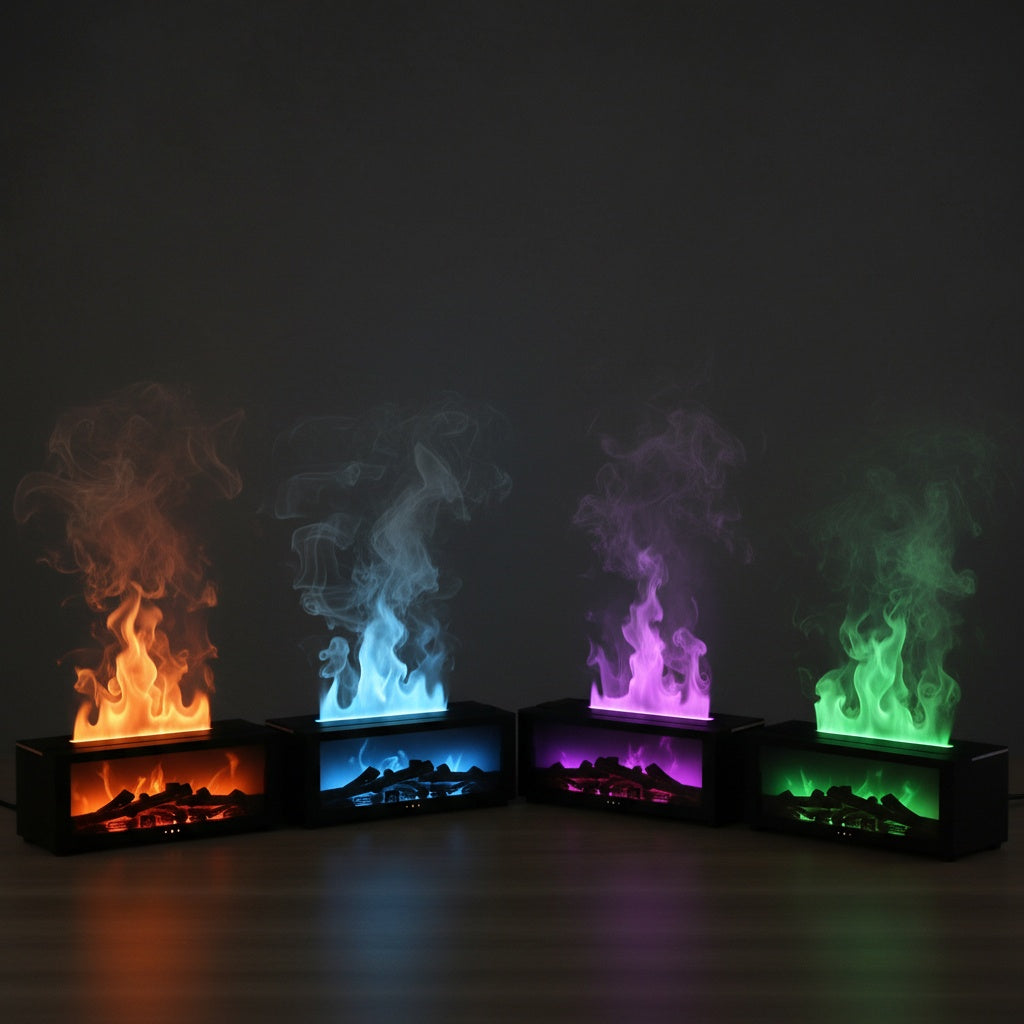 Humidificateur Cheminée Aromatique ARVENA™ — Flamme LED & Diffuseur