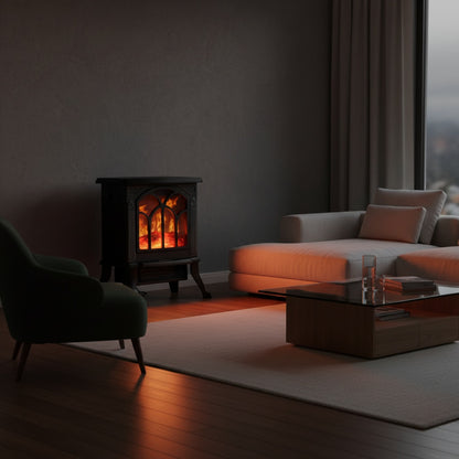 Cheminée Électrique LUMERA™ - Poêle Décoratif Flamme LED