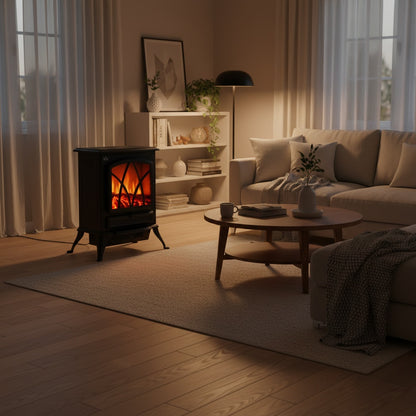 Cheminée Électrique SOLENA™ - Poêle Décoratif Flamme LED