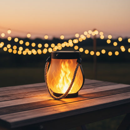 Lanterne Solaire LED Flamme SOLARA™ - Lampe Extérieure
