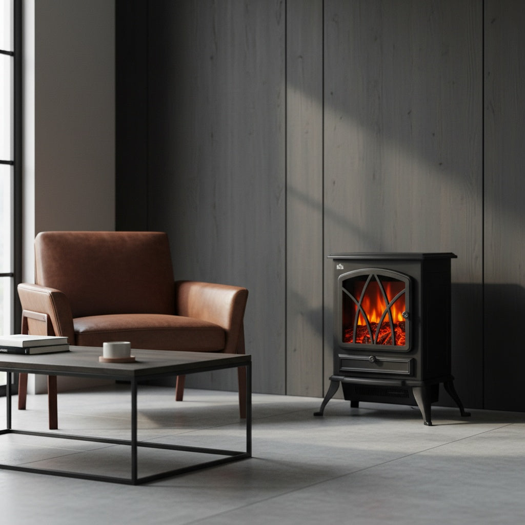 Cheminée Électrique SOLENA™ - Poêle Décoratif Flamme LED