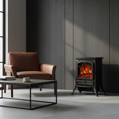 Cheminée Électrique SOLENA™ - Poêle Décoratif Flamme LED