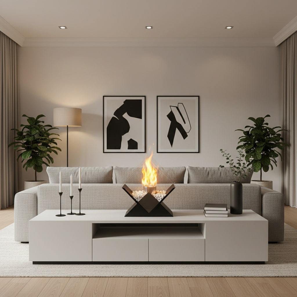 Cheminée de Table Éthanol AURENA™ - Flamme Décorative Design