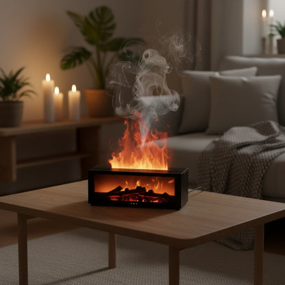Humidificateur Cheminée Aromatique ARVENA™ — Flamme LED & Diffuseur