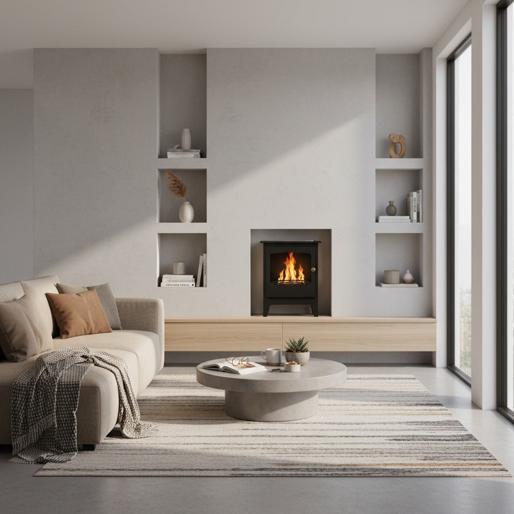Cheminée Bioéthanol IGNARA™ - Poêle Design Meuble Bas Noir