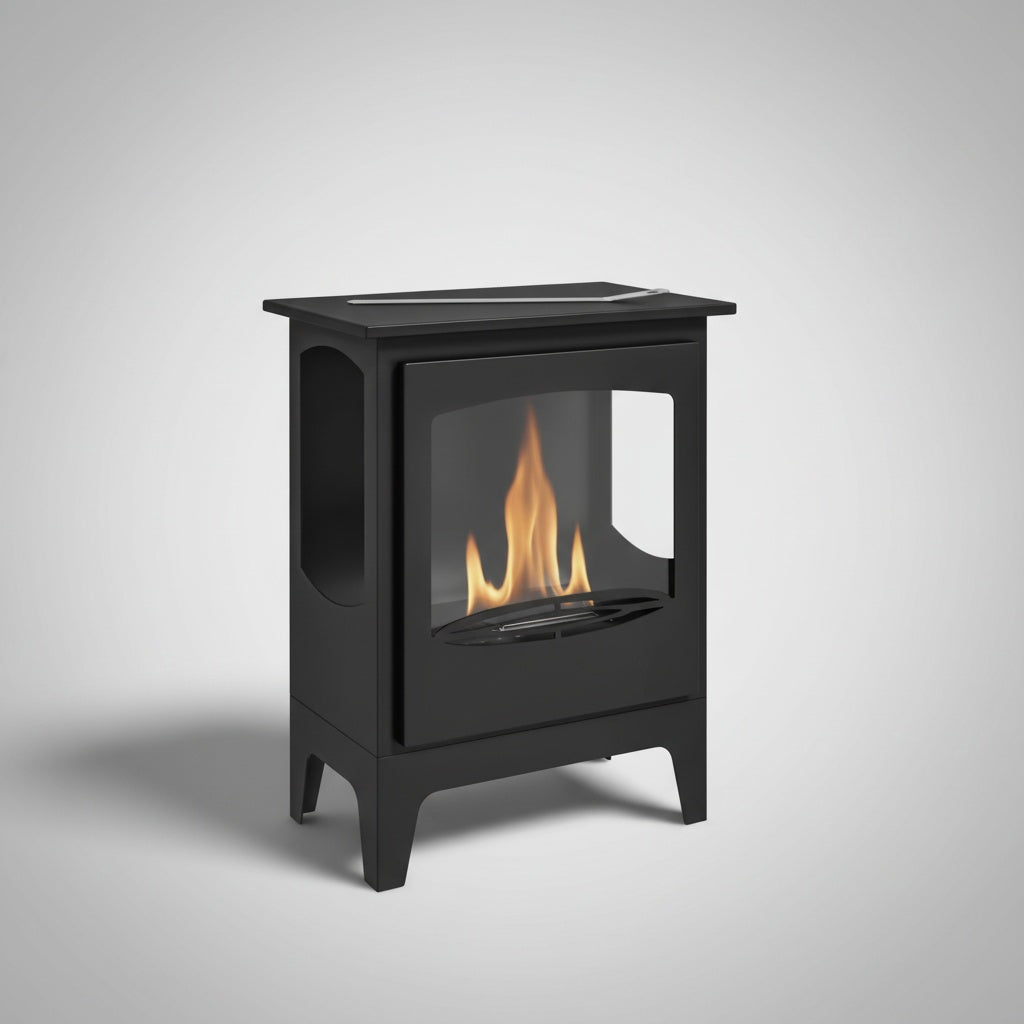 Cheminée Bioéthanol IGNARA™ - Poêle Design Meuble Bas Noir