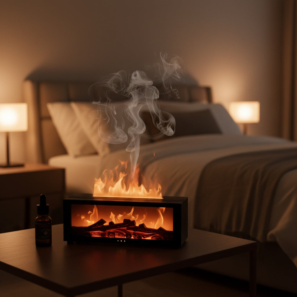 Humidificateur Cheminée Aromatique ARVENA™ — Flamme LED & Diffuseur