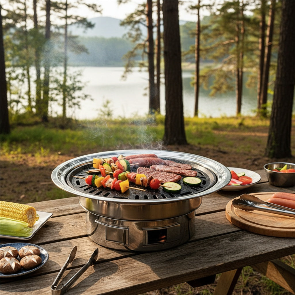 Barbecue Coréen de Table GRAVORA™ - Grill Charbon Portable