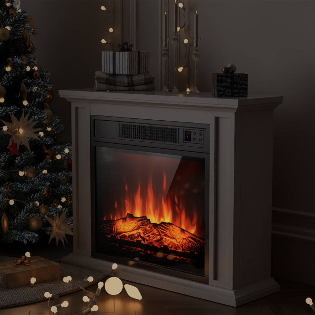 Cheminée Électrique Design VALORA™ - Meuble Chauffant & Flamme LED