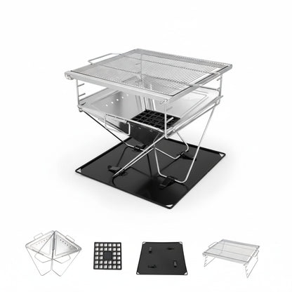 Barbecue Portable Pliant PYRA™ - Grill Acier Inoxydable Camping