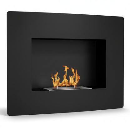 Cheminée Bioéthanol VIRENA™-Murale Encastrable Design Noir