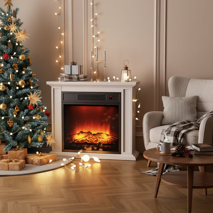 Cheminée Électrique Design VALORA™ - Meuble Chauffant & Flamme LED