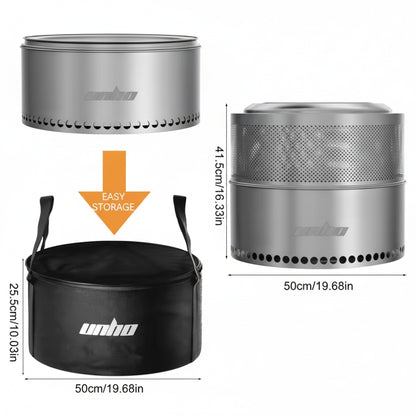 Brasero Inox Sans Fumée VULCARA™ - Foyer Portable Extérieur