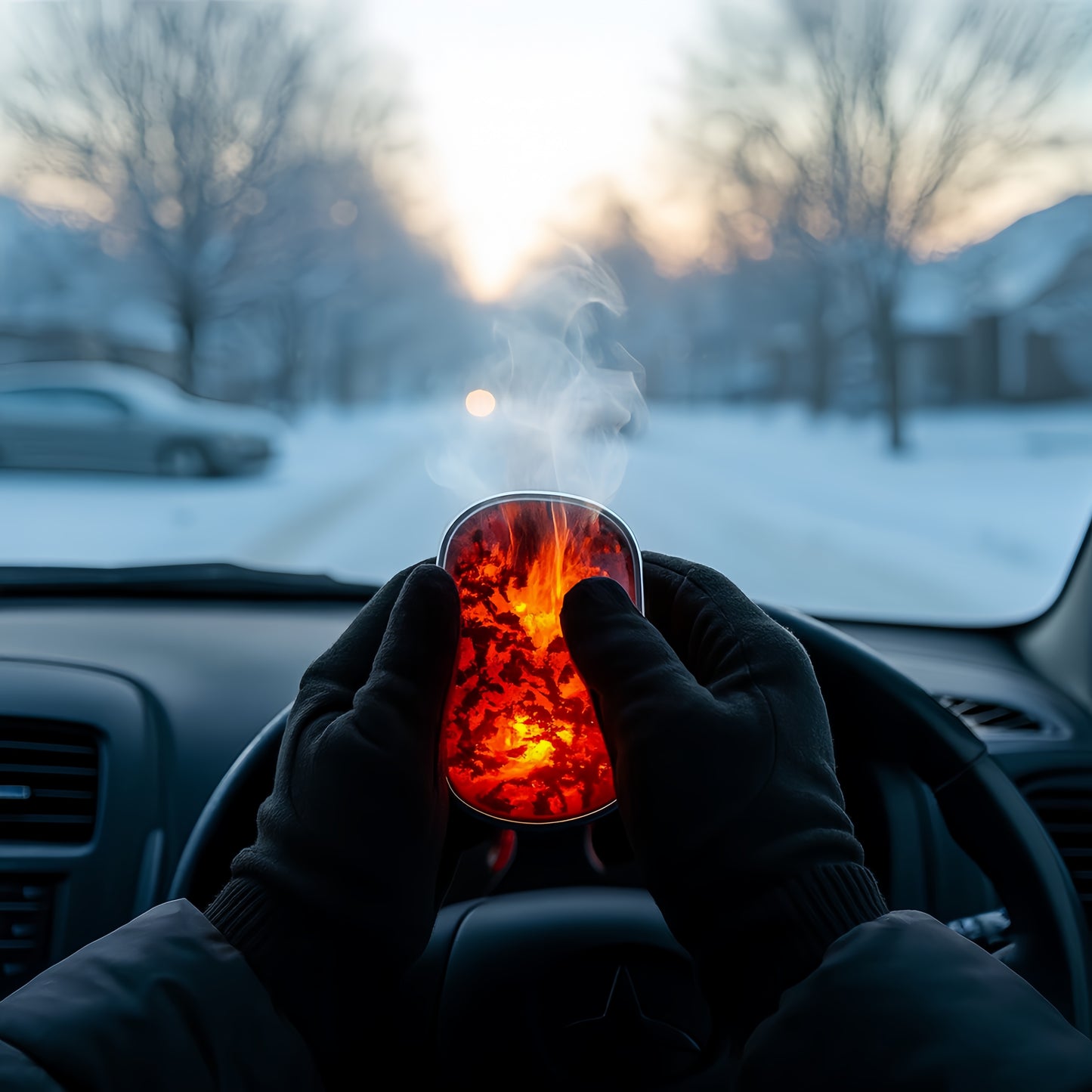 Chauffe main rechargeable USB-C pour le ski, batterie 5h - aspect flamme avec chauffe rapide - 3 niveaux, 2000 mAh lithium