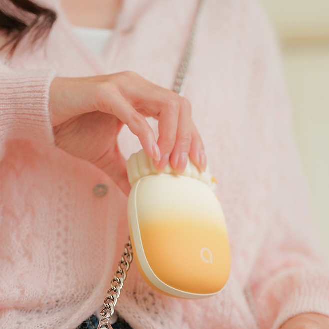 Chauffe main rechargeable original design fleur, chauffe rapide - 3 niveaux, chargeur USB et USB-C, batterie externe de 4000 mAh